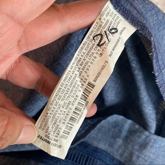 ZARA Chambray Off The Shoulder Mini Dress - Picture 6 of 6